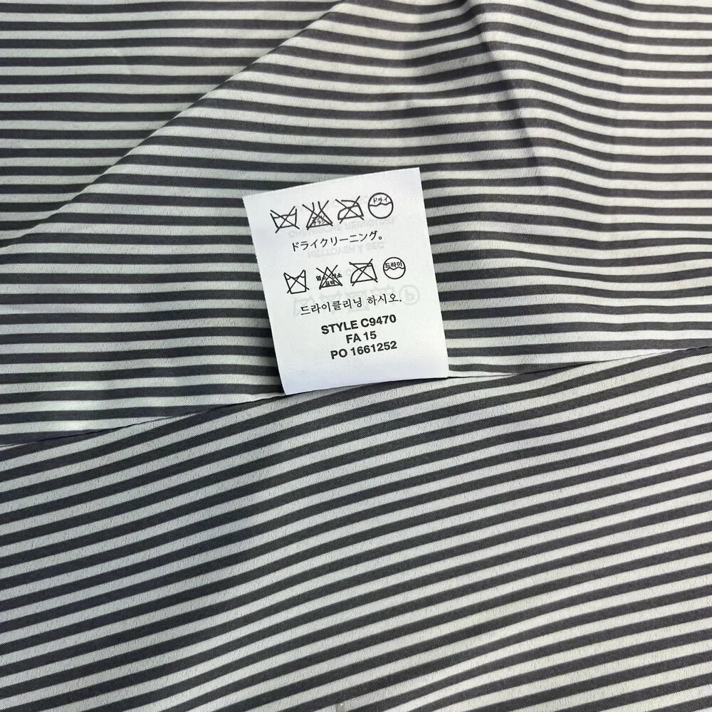 J Crew Wool Blazer Size 6 Black Gold Crest Buttons Striped Lining Preppy Office